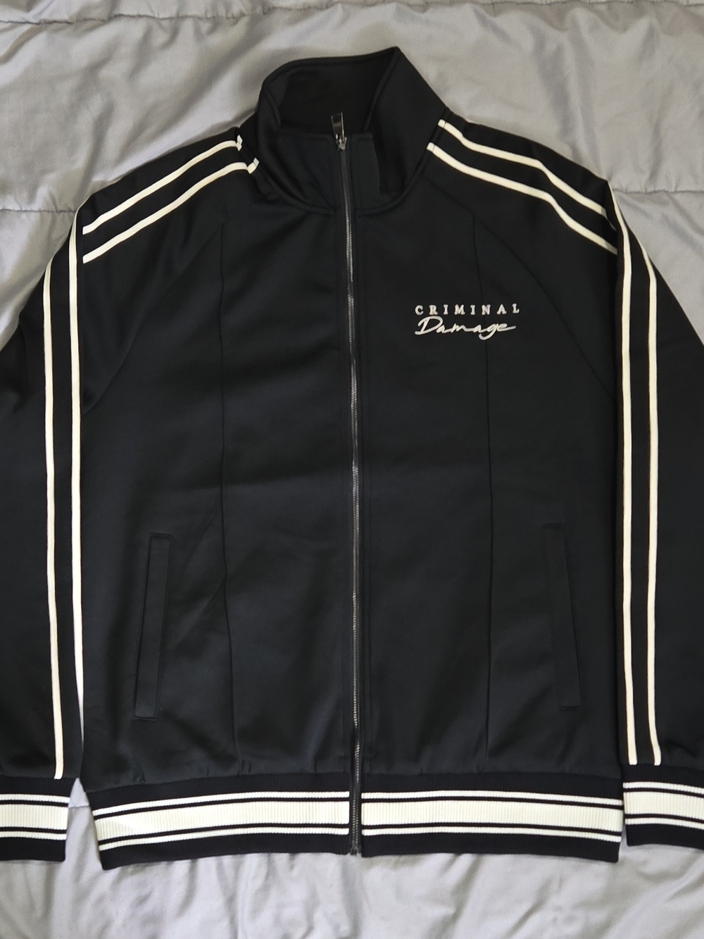 Criminal Damage Dragon Embroidered Track Jacket Full Zip